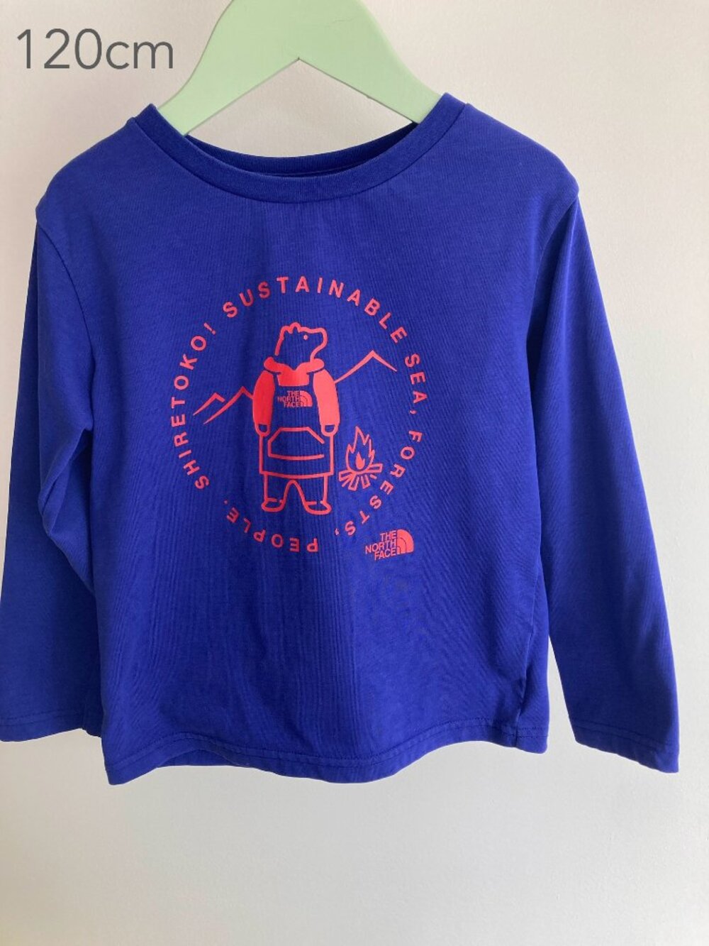 💙2/$25 North Face 120cm 5-7 Years Kid Purple Long Sleeve Top Fall Outdoors